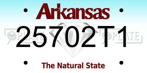 25702T1 Arkansas License Plate