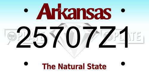 25707Z1 Arkansas License Plate