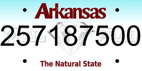 257187500 Arkansas License Plate