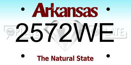 2572WE Arkansas License Plate