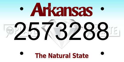 2573288 Arkansas License Plate