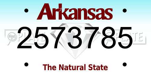 2573785 Arkansas License Plate