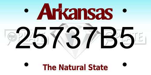 25737B5 Arkansas License Plate