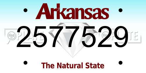 2577529 Arkansas License Plate