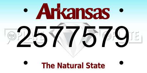 2577579 Arkansas License Plate