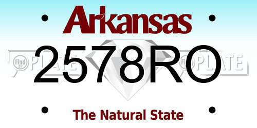 2578RO Arkansas License Plate