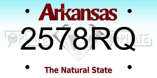 2578RQ Arkansas License Plate