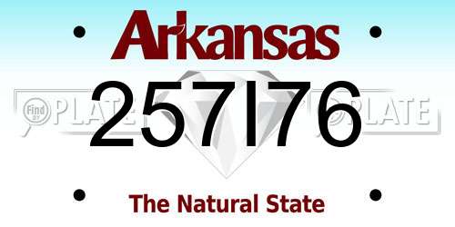 257I76 Arkansas License Plate