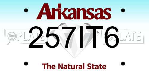 257IT6 Arkansas License Plate
