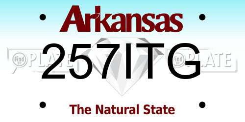257ITG Arkansas License Plate