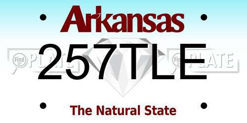257TLE Arkansas License Plate