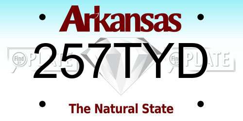 257TYD Arkansas License Plate