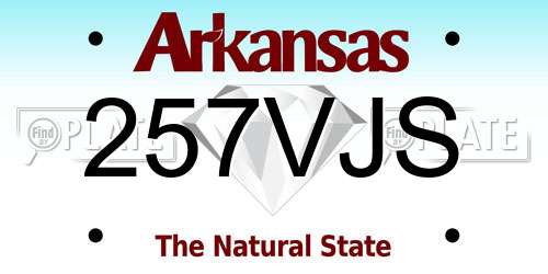 257VJS Arkansas License Plate