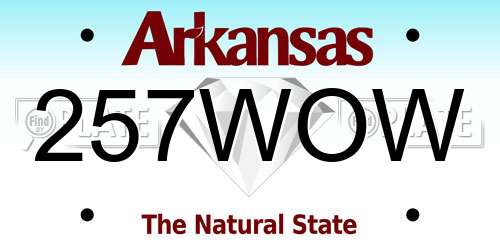 257WOW Arkansas License Plate