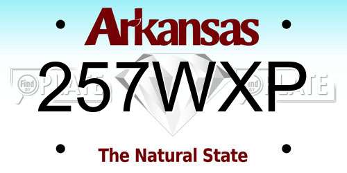 257WXP Arkansas License Plate