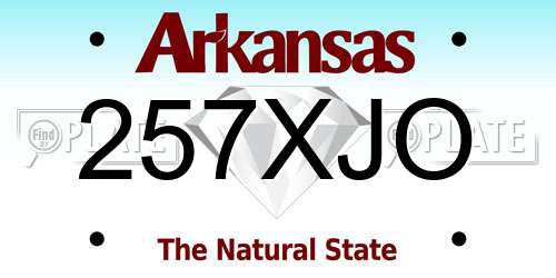 257XJO Arkansas License Plate
