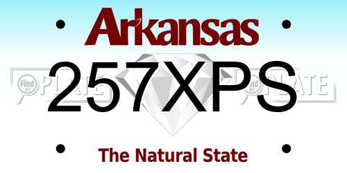 257XPS Arkansas License Plate