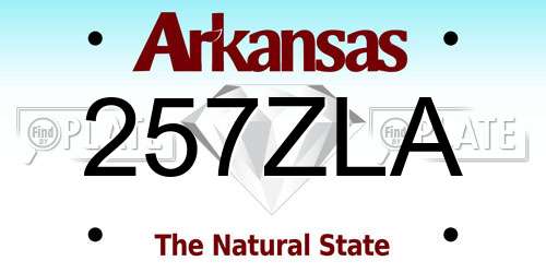 257ZLA Arkansas License Plate