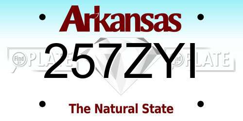 257ZYI Arkansas License Plate