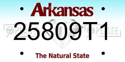 25809T1 Arkansas License Plate