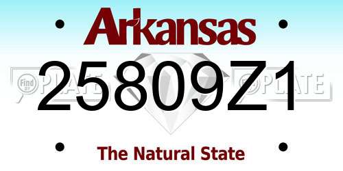 25809Z1 Arkansas License Plate