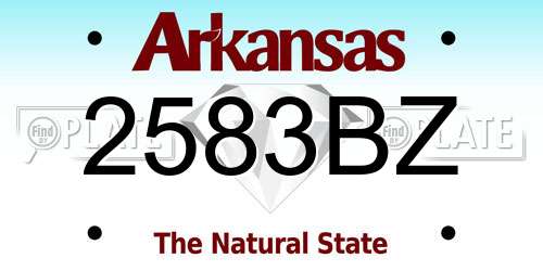 2583BZ Arkansas License Plate
