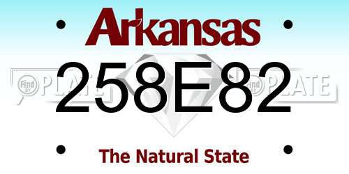 258E82 Arkansas License Plate