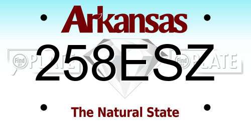 258ESZ Arkansas License Plate