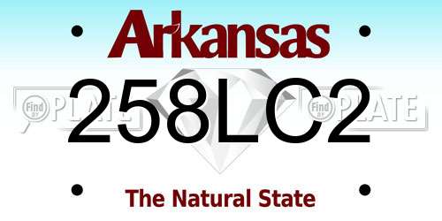 258LC2 Arkansas License Plate