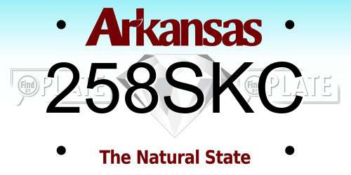 258SKC Arkansas License Plate