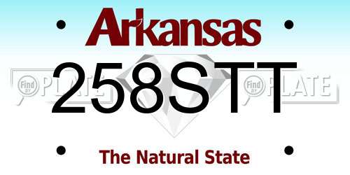 258STT Arkansas License Plate