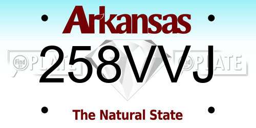 258VVJ Arkansas License Plate