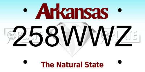 258WWZ Arkansas License Plate