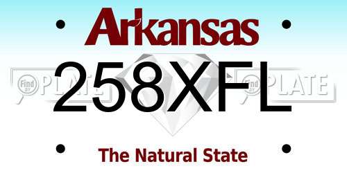 258XFL Arkansas License Plate