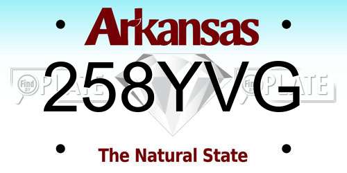 258YVG Arkansas License Plate