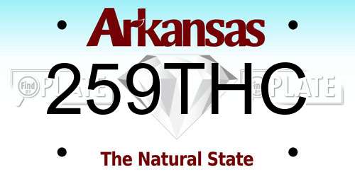 259THC Arkansas License Plate