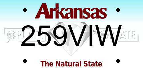 259VIW Arkansas License Plate