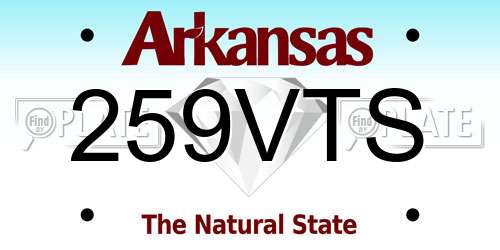 259VTS Arkansas License Plate