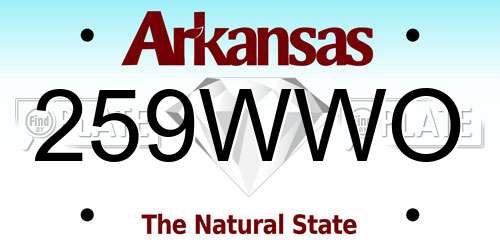 259WWO Arkansas License Plate