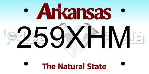 259XHM Arkansas License Plate