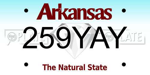 259YAY Arkansas License Plate
