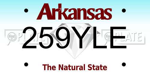 259YLE Arkansas License Plate