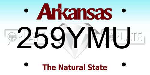 259YMU Arkansas License Plate