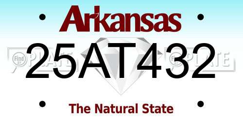 25AT432 Arkansas License Plate