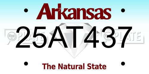 25AT437 Arkansas License Plate