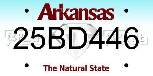 25BD446 Arkansas License Plate
