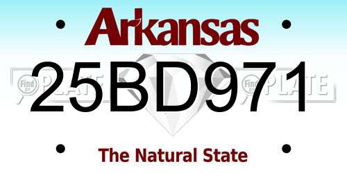 25BD971 Arkansas License Plate