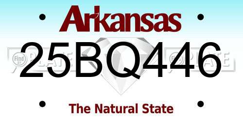 25BQ446 Arkansas License Plate