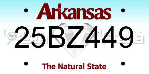 25BZ449 Arkansas License Plate