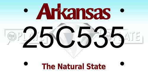 25C535 Arkansas License Plate